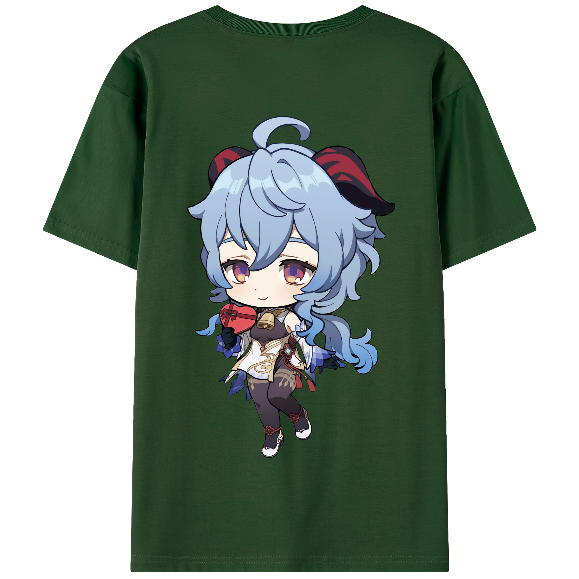 げんし神 甘雨 かんう genshin Ganyu 綿100％半袖Tシャツ（背面プリント）